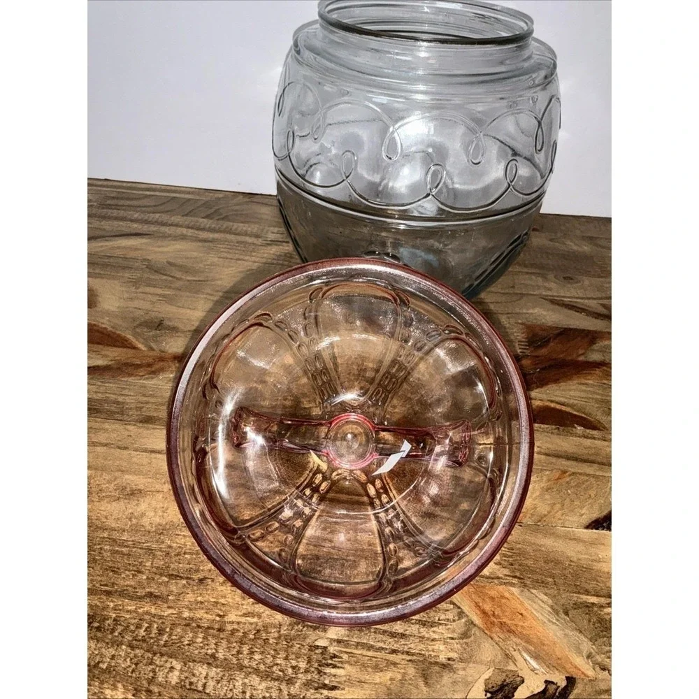 Vintage Anchor Hocking Glass Large Easter Egg Canister Jar Bow Cookie Jar